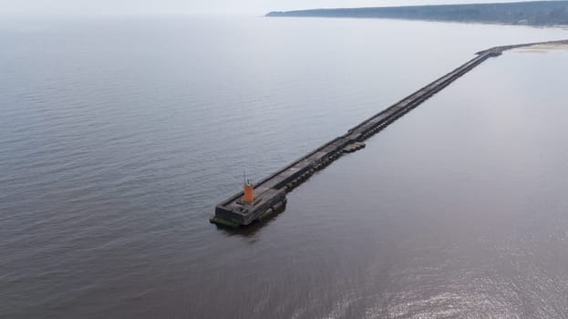 Harbor Roja Latvia Aerial view of countryside drone top view