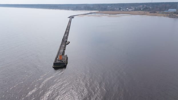 Harbor Roja Latvia Aerial view of countryside drone top view