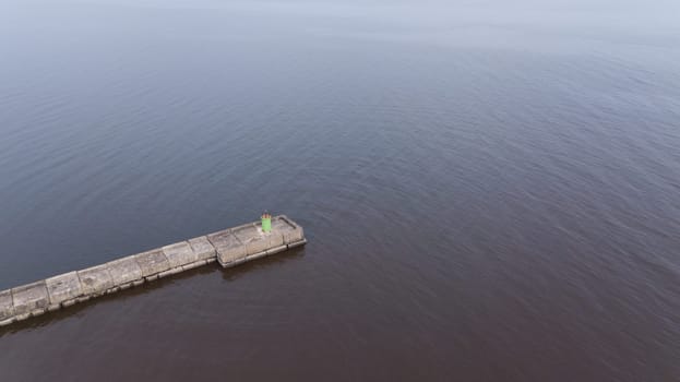 Harbor Roja Latvia Aerial view of countryside drone top view