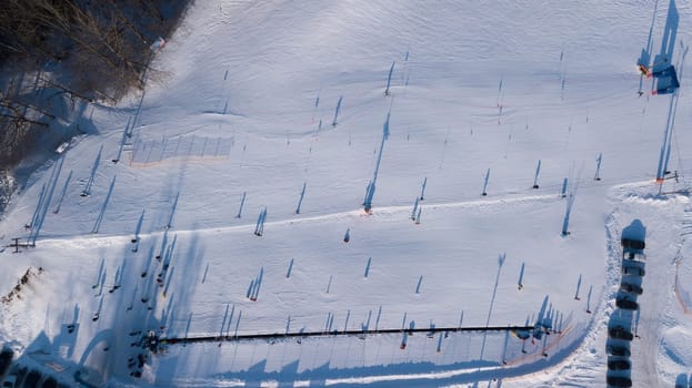 Winter field Krimulda Latvia aerial drone top view