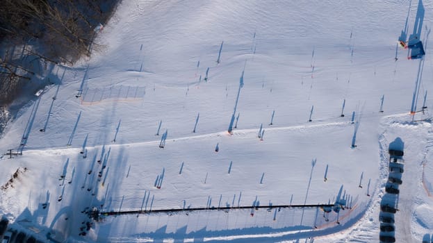 Winter field Krimulda Latvia aerial drone top view