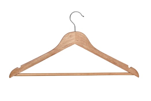 Coat hanger for clothes isolated over white background