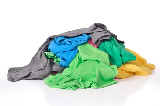 Messy and untidy clothes isolated over white background