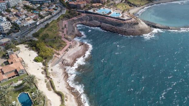 Aerial view of Tenerife island Canary Spain Atlantic ocean drone top view