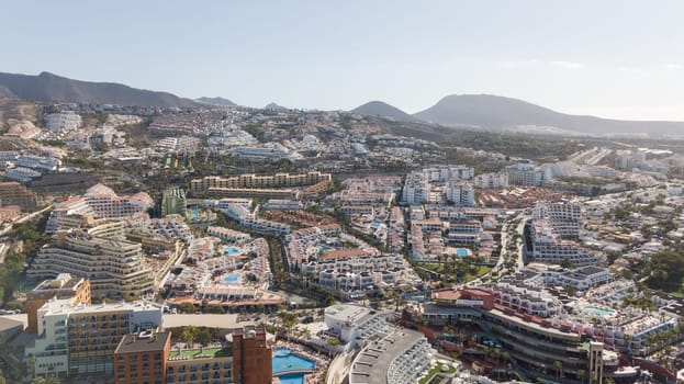 Aerial view of Tenerife island Canary Spain Atlantic ocean drone top view