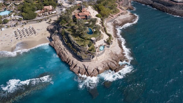 Aerial view of Tenerife island Canary Spain Atlantic ocean drone top view