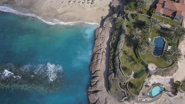 Aerial view of Tenerife island Canary Spain Atlantic ocean drone top view