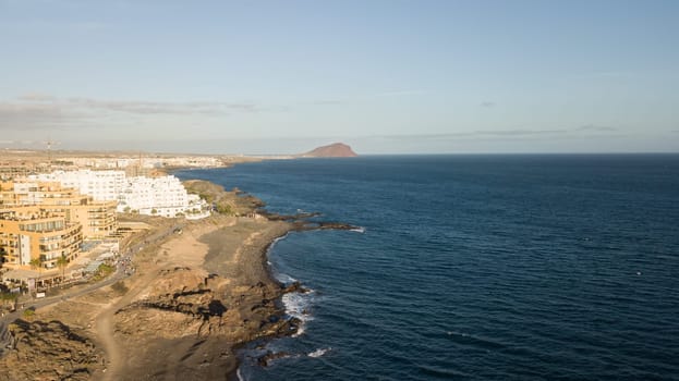 Aerial view of Tenerife island Canary Spain Atlantic ocean drone top view