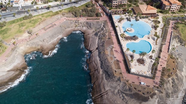 Aerial view of Tenerife island Canary Spain Atlantic ocean drone top view