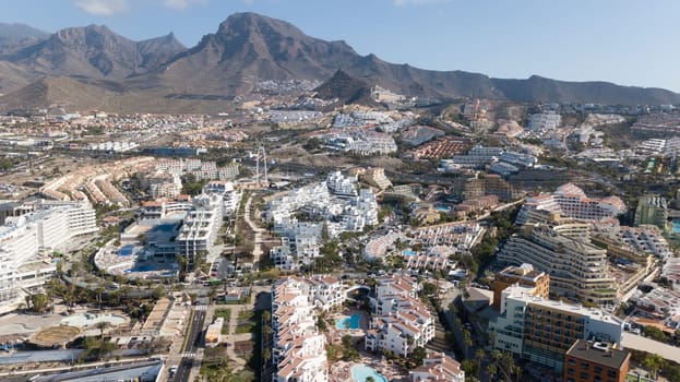 Aerial view of Tenerife island Canary Spain Atlantic ocean drone top view