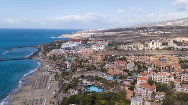 Aerial view of Tenerife island Canary Spain Atlantic ocean drone top view