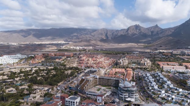 Aerial view of Tenerife island Canary Spain Atlantic ocean drone top view