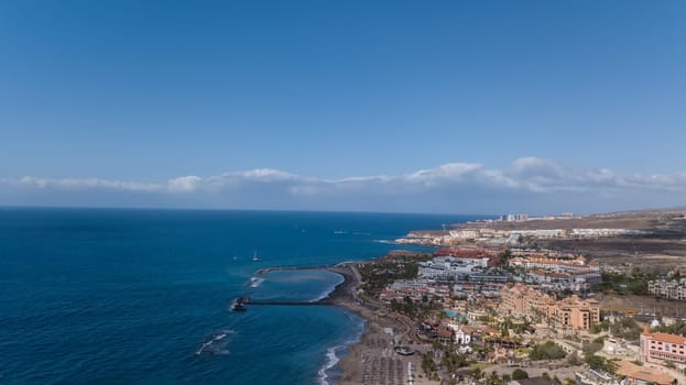 Aerial view of Tenerife island Canary Spain Atlantic ocean drone top view