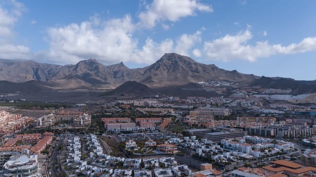 Aerial view of Tenerife island Canary Spain Atlantic ocean drone top view