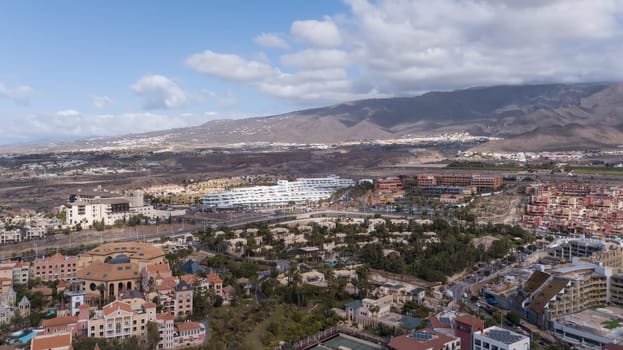 Aerial view of Tenerife island Canary Spain Atlantic ocean drone top view