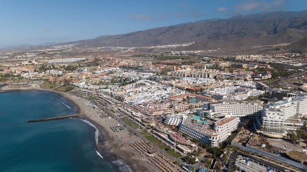 Aerial view of Tenerife island Canary Spain Atlantic ocean drone top view