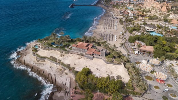 Aerial view of Tenerife island Canary Spain Atlantic ocean drone top view