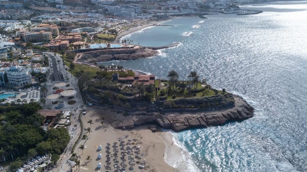 Aerial view of Tenerife island Canary Spain Atlantic ocean drone top view