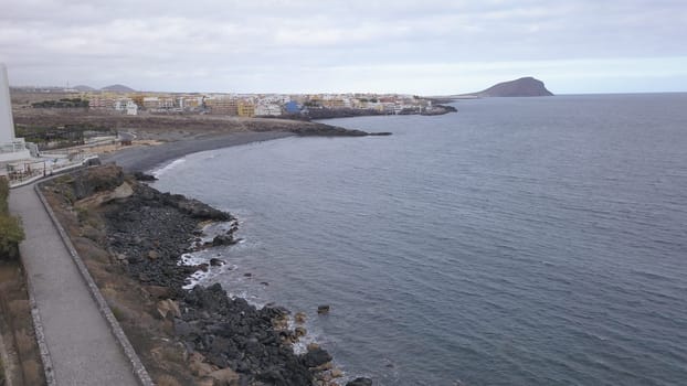 Aerial view of Tenerife island Canary Spain Atlantic ocean drone top view