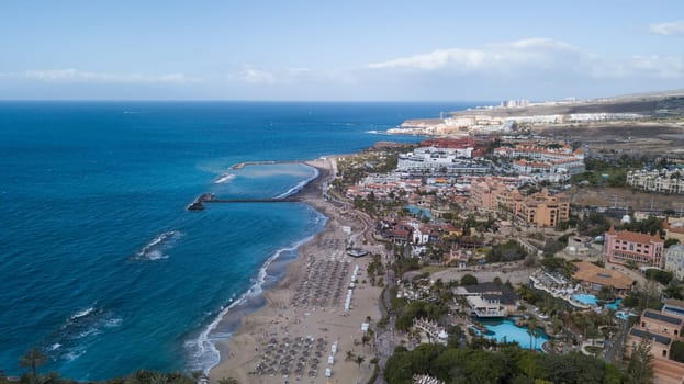 Aerial view of Tenerife island Canary Spain Atlantic ocean drone top view