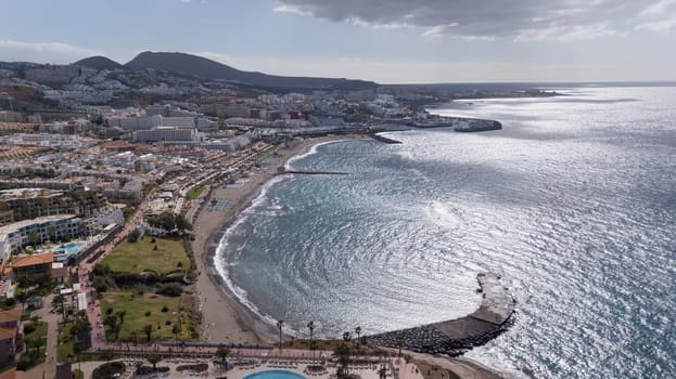 Aerial view of Tenerife island Canary Spain Atlantic ocean drone top view