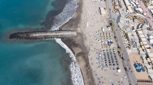 Aerial view of Tenerife island Canary Spain Atlantic ocean drone top view