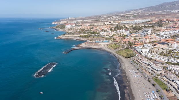 Aerial view of Tenerife island Canary Spain Atlantic ocean drone top view