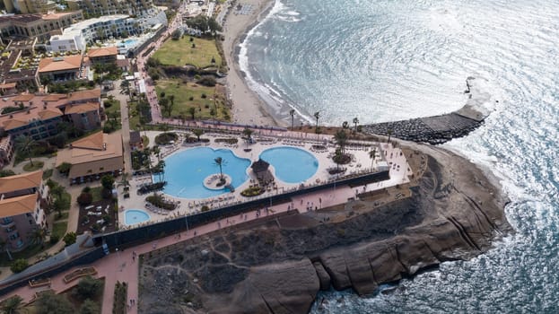 Aerial view of Tenerife island Canary Spain Atlantic ocean drone top view