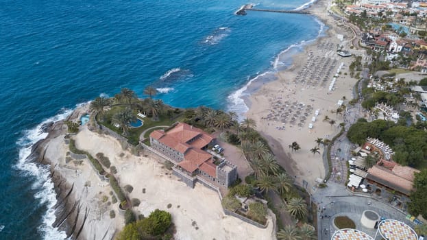 Aerial view of Tenerife island Canary Spain Atlantic ocean drone top view