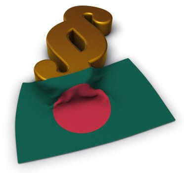 flag of bangladesh and paragraph symbol - 3d illustration