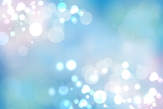 Abstract blue pastel bokeh background texture with bright soft color circles. Space for your text.