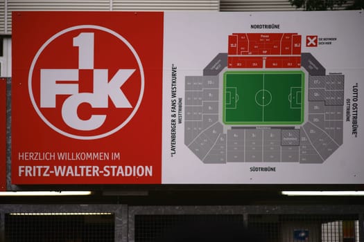 Kaiserslautern,Germany - July 28,2018: The stadium map of the Fritz-Walter-Stadion,the home of 1. FC Kaiserslautern on July 28,2018 in Kaiserslautern.