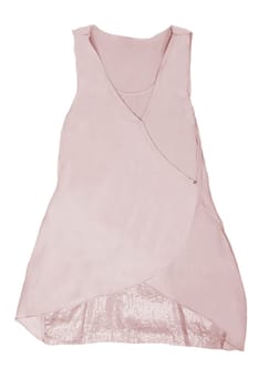Fashionable summer clothes isolated on a white background. Pink summer dress. Summer fashion.