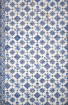 Portuguese painted tin-glazed ceramic tile work.