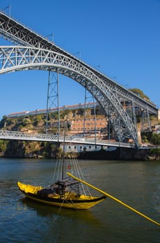Dom Luis I bridge in Porto, Portugal.