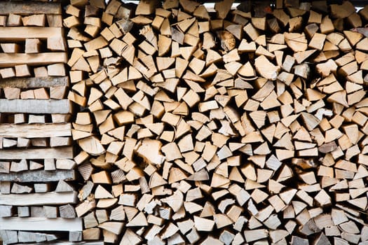 Pile of firewood in Austria.