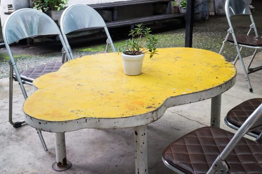 Exterior seat in the garden, stock photo