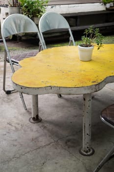 Exterior seat in the garden, stock photo