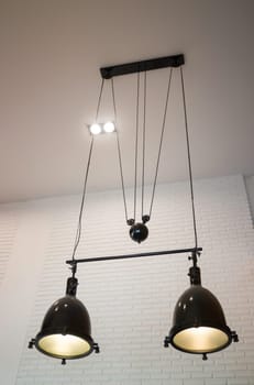 Vintage styled of hanging light lamp, stock photo
