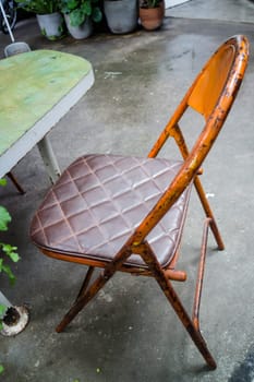 Exterior seat in the garden, stock photo