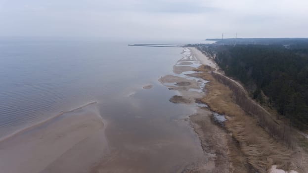 Roja Latvia Baltic Sea Seaside Aerial drone top view