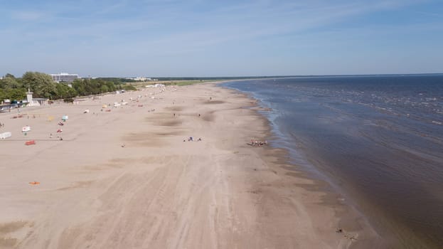 Parnu Estonia  Baltic Sea Seaside Aerial drone top view