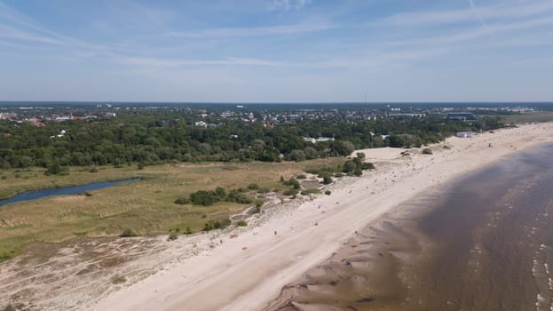 Parnu Estonia  Baltic Sea Seaside Aerial drone top view