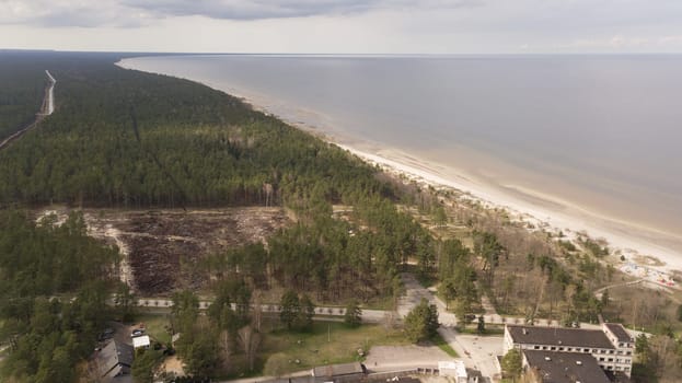 Roja Latvia Baltic Sea Seaside Aerial drone top view