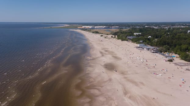 Parnu Estonia  Baltic Sea Seaside Aerial drone top view