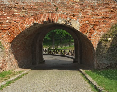 Gate on Petrovaradin fortress in Novi Sad, Serbia