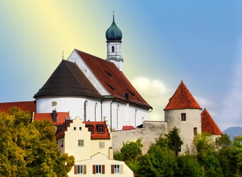 St.Mang monastery in the city of Füssen in Bavaria.