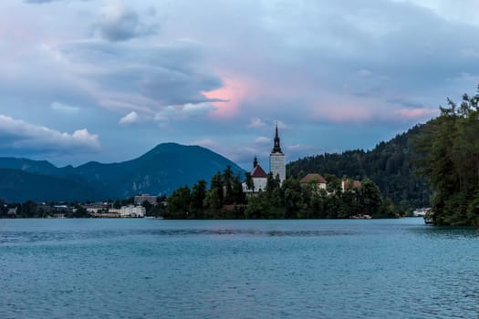 fantastic evening landscape fairytail beautiful cloudy sky