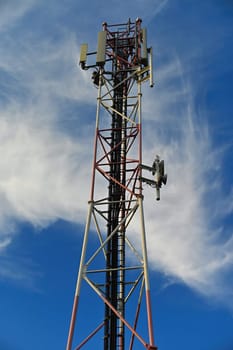 Telecommunication tower mast TV antennas wireless technology .