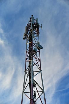 Telecommunication tower mast TV antennas wireless technology .
